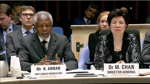 Kofi Annan and Dr Margaret Chan at the NTD Summit