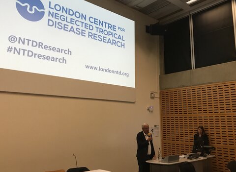 Prof Sir Roy Anderson opening the LCNTDR anniversary event