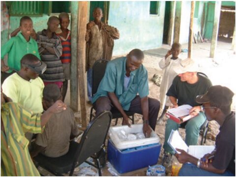 Trachoma clinical examination, sample collection and data collection in The Gambia.