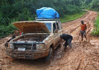 A failed attempt to move by car in Barrobo district in September. Image courtesy LASER