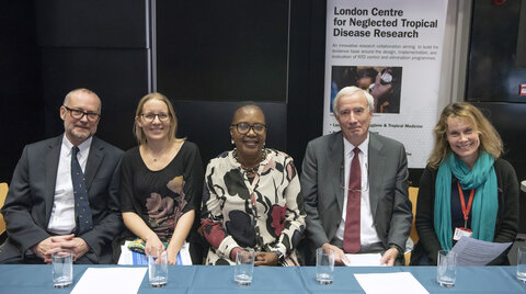 Research collaboration - Dr Tim Littlewood (NHM), Dr Rachel Pullan (LSHTM), Dr Mwele Malecela (WHO), Prof Sir Roy Anderson (Imperial), Prof Joanne Webster (RVC).